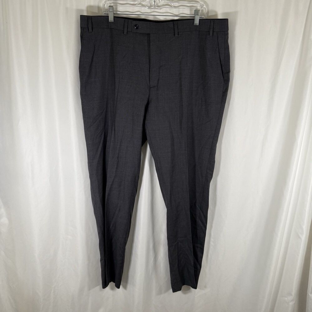 Jos A Bank Wool Dress Pants Men's 40R Grey Flat Front Pockets Office Work